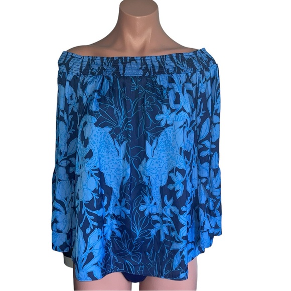 NEW Lilly Pulitzer Kaori off the shoulder Top Blouse sizs M - Picture 5 of 10